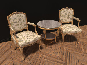 european style coffee table set 3Dモデル