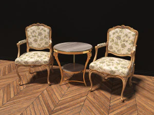 european style coffee table set 3D Model