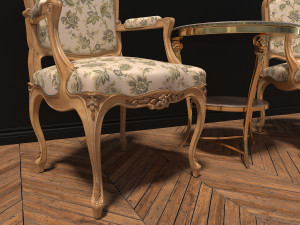 european style coffee table set 3D 模型