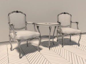 european style coffee table set 3D Model
