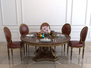 classic dinning set 2 3D 模型