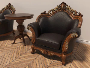 classic coffeetable set 3D Model