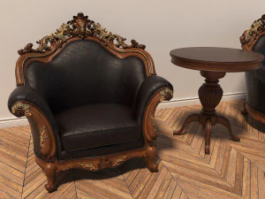 classic coffeetable set 3D Model