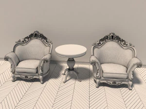 classic coffeetable set 3D Model