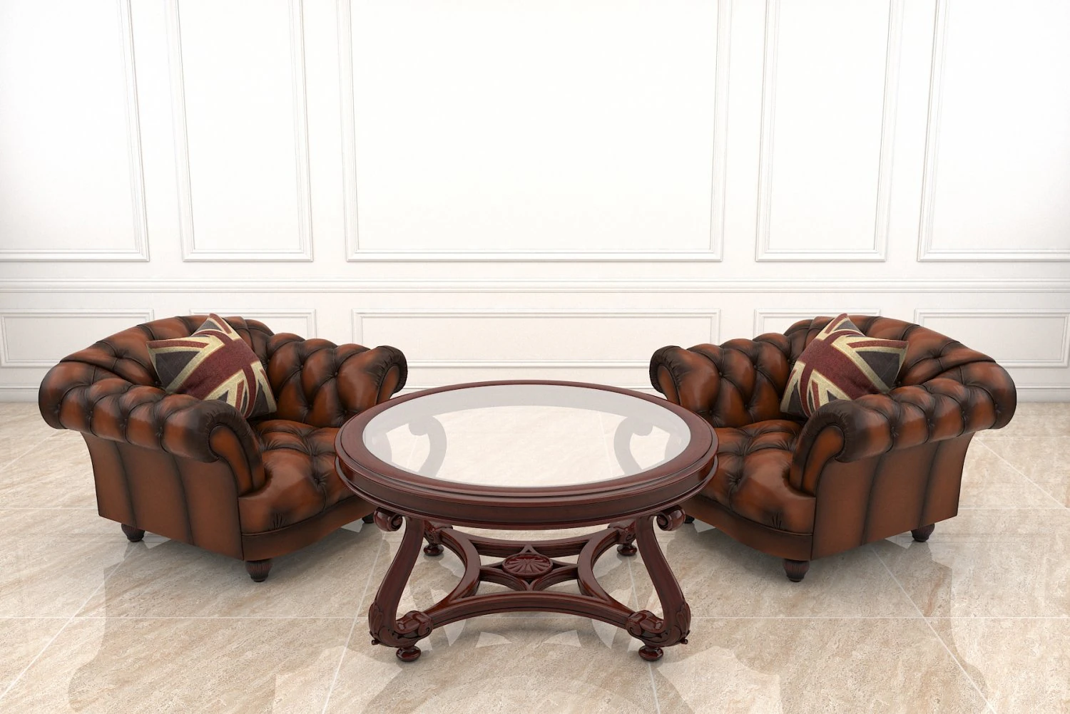 classic coffeetable set 2 3D Model .c4d .max .obj .3ds .fbx .stl .blend 