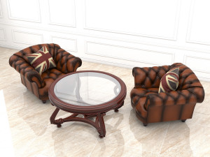 classic coffeetable set 2 3D Модель