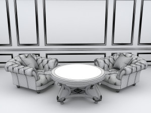 classic coffeetable set 2 3D Модель