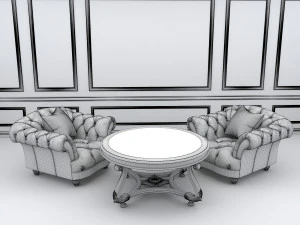 classic coffeetable set 2 3D Model