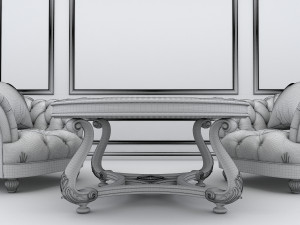 classic coffeetable set 2 3D Модель