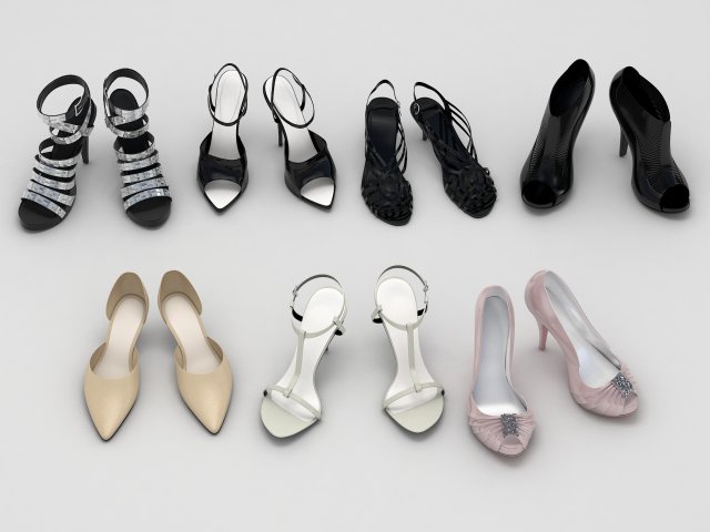 women shoes 2 3D in 3DExport