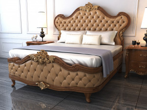 european style bed 3 3D Model