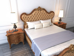 european style bed 3 3D Model