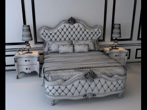 european style bed 3 3D Model