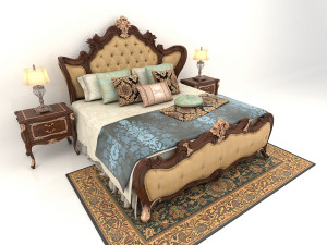 classic bed 5 3D Model