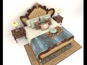 classic bed 5 Modello 3D