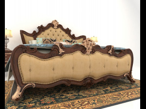 classic bed 5 Modello 3D