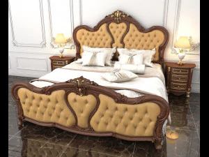 क्लासिक बिस्तर 6 3D मॉडल