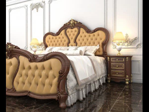 classic bed 6 3D Model