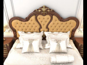 classic bed 6 3D Model