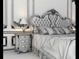 classic bed 6 3D 모델