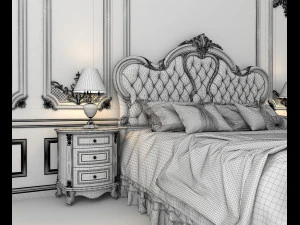 classic bed 6 3D Model