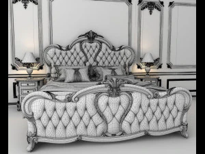 classic bed 6 3D Model