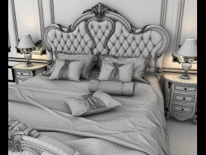 classic bed 6 3D Model