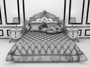 classic bed 7 Modello 3D