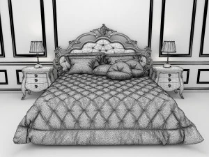 classic bed 7 3D Model