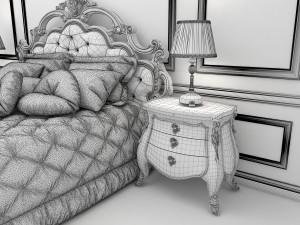 classic bed 7 Modello 3D