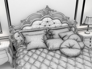 classic bed 7 Modello 3D