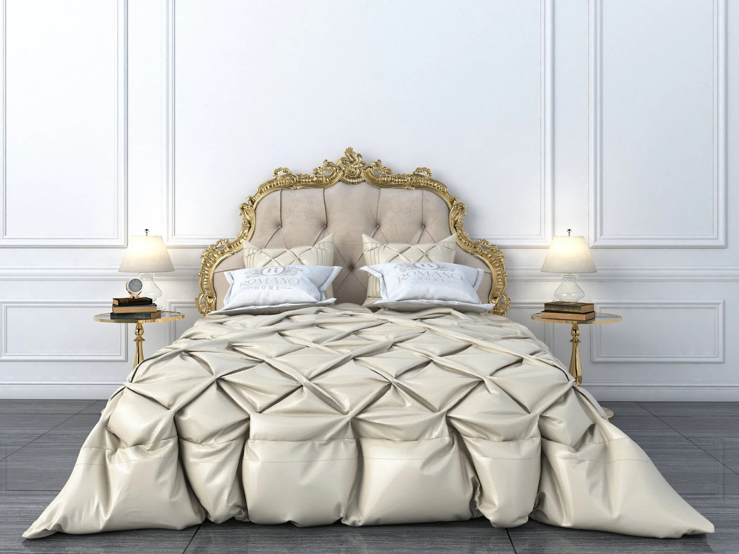 european style bed 4 3D Model .c4d .max .obj .3ds .fbx .stl .blend