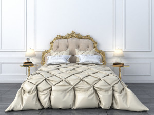 european style bed 4 Modello 3D