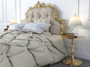 european style bed 4 3D 모델