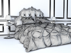 european style bed 4 3D 모델