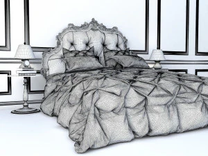 european style bed 4 3D Model