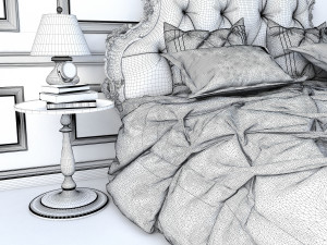 european style bed 4 3D 모델