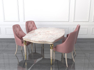 european table dinning set 3D Model