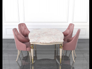 european table dinning set 3D Model