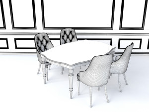 european table dinning set 3D Model