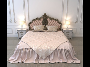 european style bed 5 Modelo 3D