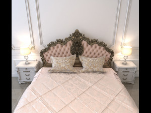 european style bed 5 3D Model