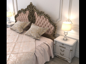 european style bed 5 3D Model