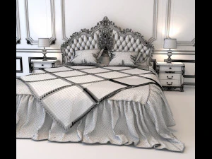 european style bed 5 3D Model