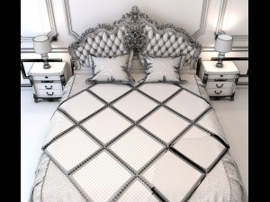 european style bed 5 3D Model