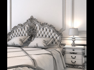 european style bed 5 3D Model