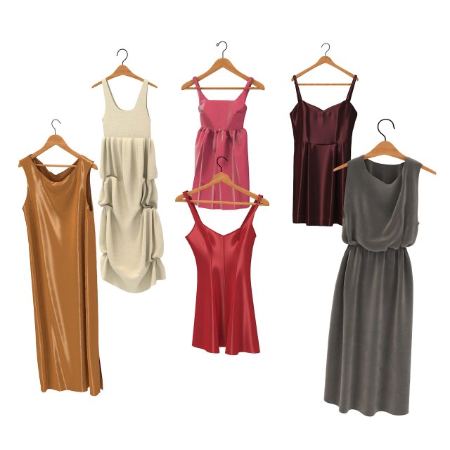 dress on hanger Model 3D .c4d .max .obj .3ds .fbx .stl .blend 