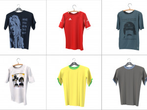 Coleção T-Shirt em Cabides Modelo 3D $44 - .3ds .fbx .obj .ma .max