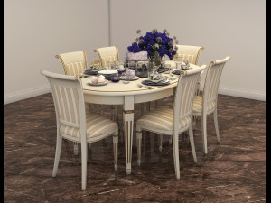 carved tables and chairs european style 2 3D Model