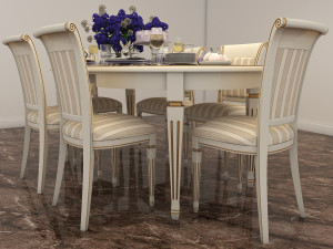 carved tables and chairs european style 2 Modelo 3D